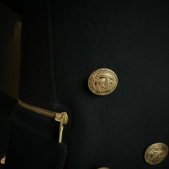 Gerard Darel Wool Coat with Gold Buttons in Black Size 34 (US Size 2) - Picture 8 of 11